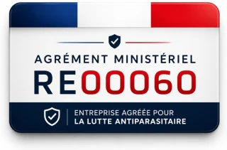 Agrément ministériel RE00060, entreprise agréée pour la lutte antiparasitaire